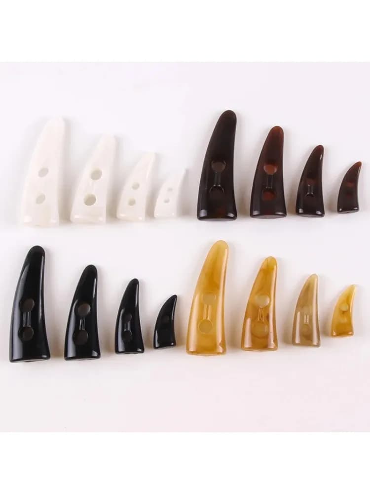 Boutons en acrylique, 2 trous, boutons à bascule en corne, accessoires de couture pour sacs et vêtements, décoration de pulls, 50 pièces/lot, 23mm-50mm