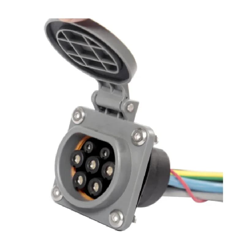 Prise femelle de type 2 pour station de recharge EVSE, 16A 32A monophasée triphasée IEC 62196-2 avec verrouillage interverrouillable