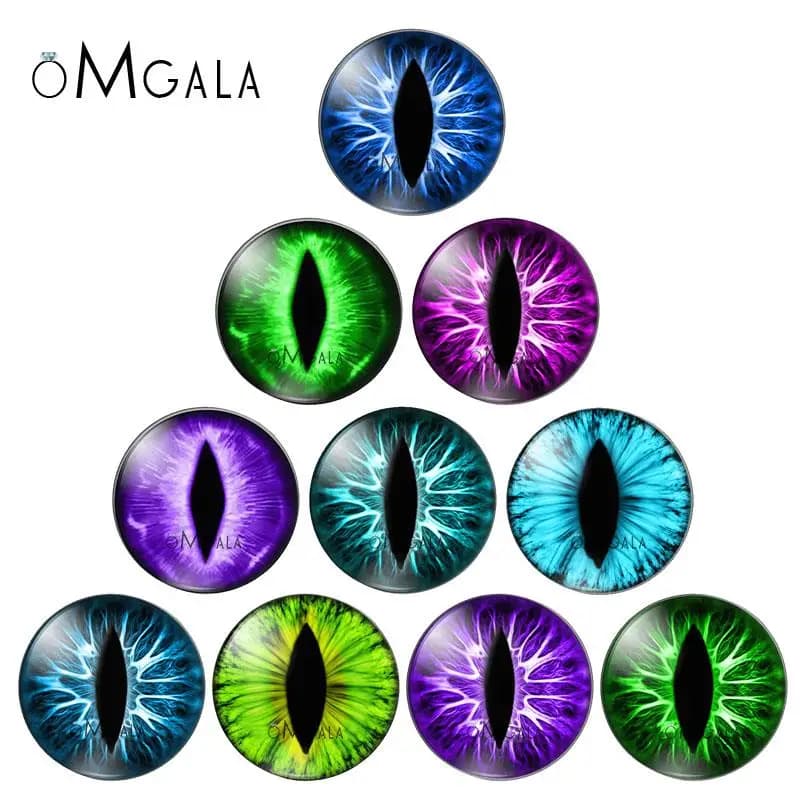 Cabochons en verre avec yeux ronds, dragon breton, chat, animaux, poupées, bijoux à bricoler soi-même, accessoire, mélange, pupille, camée, neuf, paires, 8mm-30mm