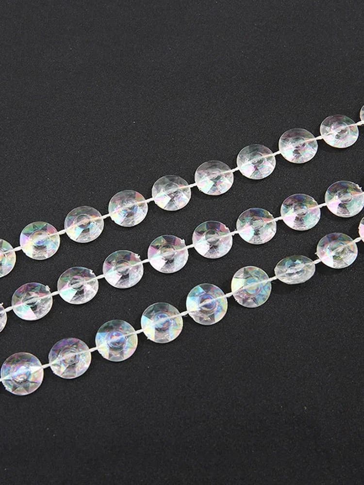 PEANDIM – rouleau de 30m de chaîne de perles acryliques, guirlande de perles de cristal pour fête de mariage et noël, décoration de diamant, rideau de maison