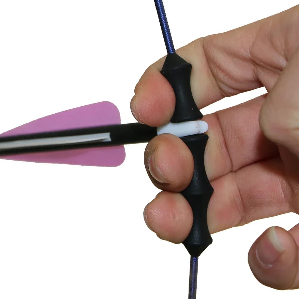 Stabilisateur de silencieux de corde d'arc de tir à l'arc protecteur de doigt en silicone pour arc composé/arc long classique chasse tir à l'arc cible