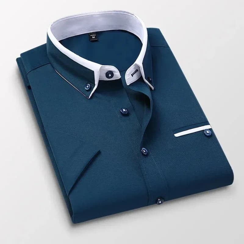 TFETTER été affaires chemise hommes manches courtes boutonné chemise col rabattu chemises décontractées hommes vêtements grande taille 5XL