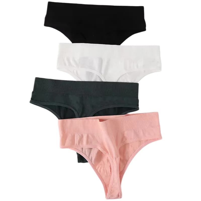 1 ou 2 pièces Culottes string taille haute pour femme, coupe haute, sans couture, pour usage quotidien et fitness, M-XL