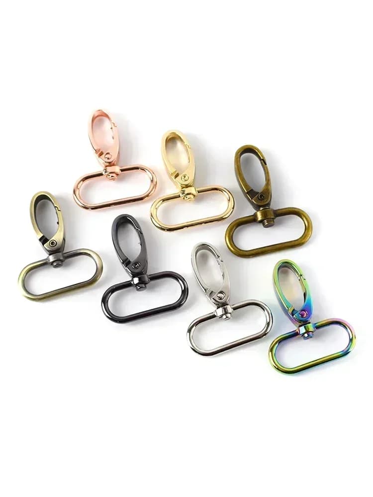 Boucles de sangle en métal, 50 pièces, crochets à pression, sac à main, cintres, bricolage, clé, accessoires en cuir