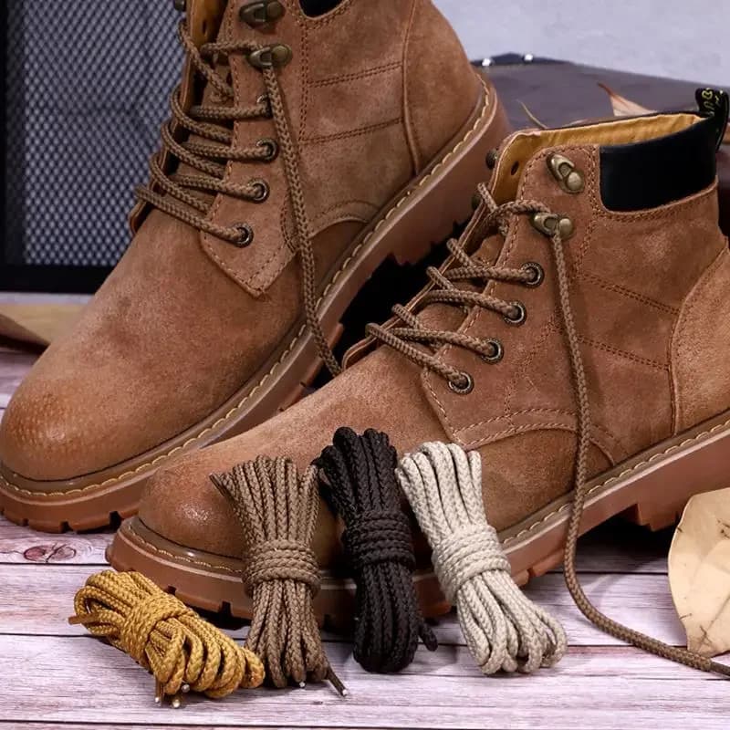 Bottes Martin lacets lacets ronds bottes rhubarbe chaussures d'outillage bottes chaussures en cuir dentelle solide 1 paire de lacets de 14 couleurs