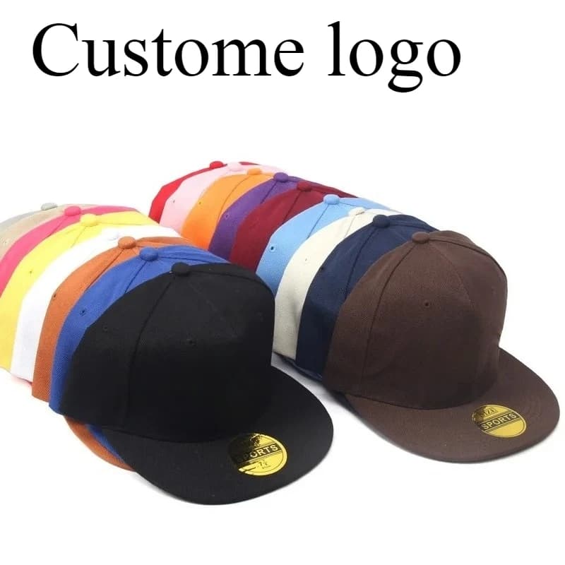 Chapeau Snapback avec Logo Imprimé Personnalisé, Parasol d'Extérieur, Solide, Respirant, Brodé, Hip Hop, dehors, Baseball