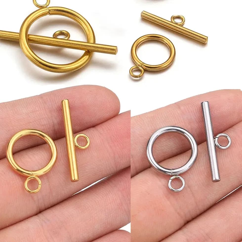 5 ensembles de fermoirs OT en acier inoxydable, connecteurs de fermoir à bascule plaqués or pour bracelet à bricoler soi-même, collier, fournitures de fabrication de bijoux, vente en gros