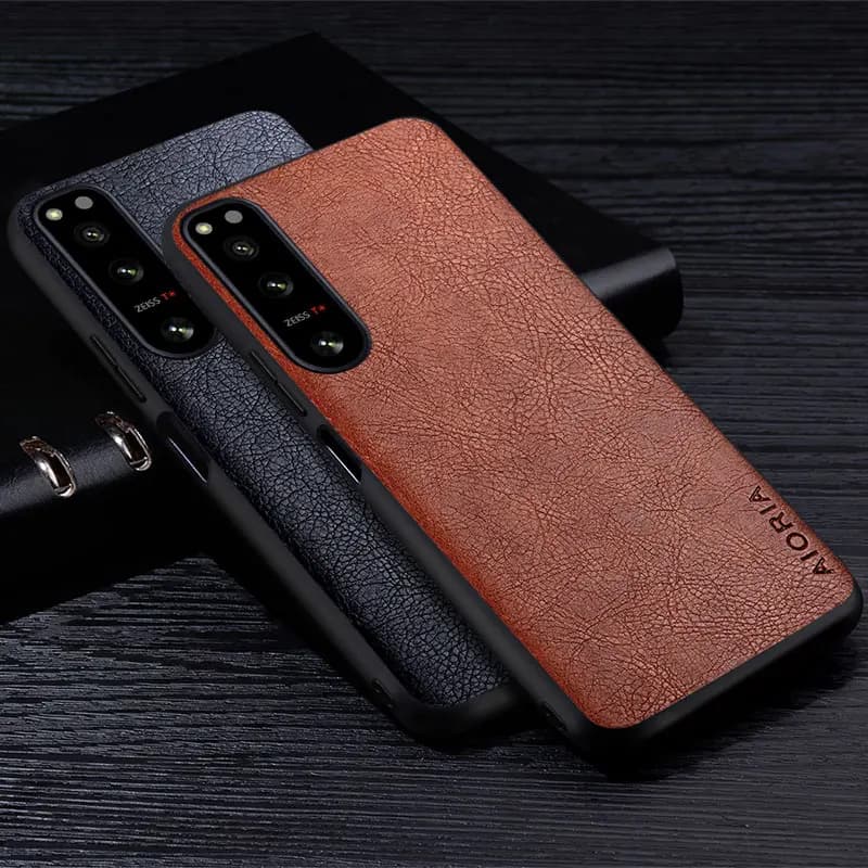 Étui en cuir pour Sony Xperia 5 1 10 IV ACE 2 III Pro, couverture arrière rétro de haute qualité, motif litchi, XZ3 XZ4