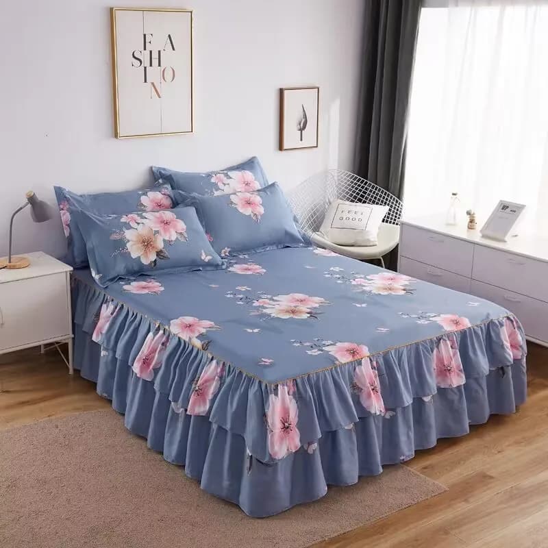 Couvre-matelas non ald doux imprimé, double couche, jupe de lit, drap de lit, couvre-lit, chambre à coucher, maison
