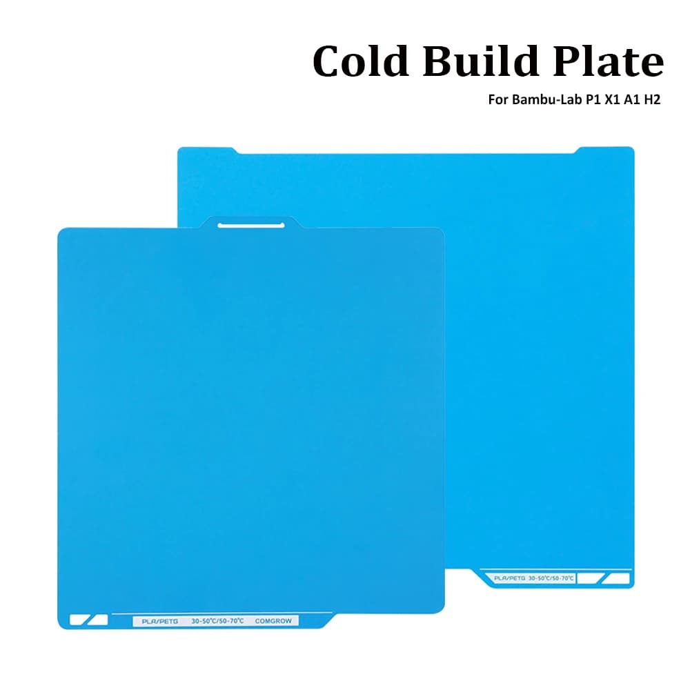 Plaque de construction froide pour Bambu Lab P1 X1 P1S P1P P2S X1C X1E X2D A1 H2D H2S 257x257mm, Plateforme de surface amovible 346*355mm