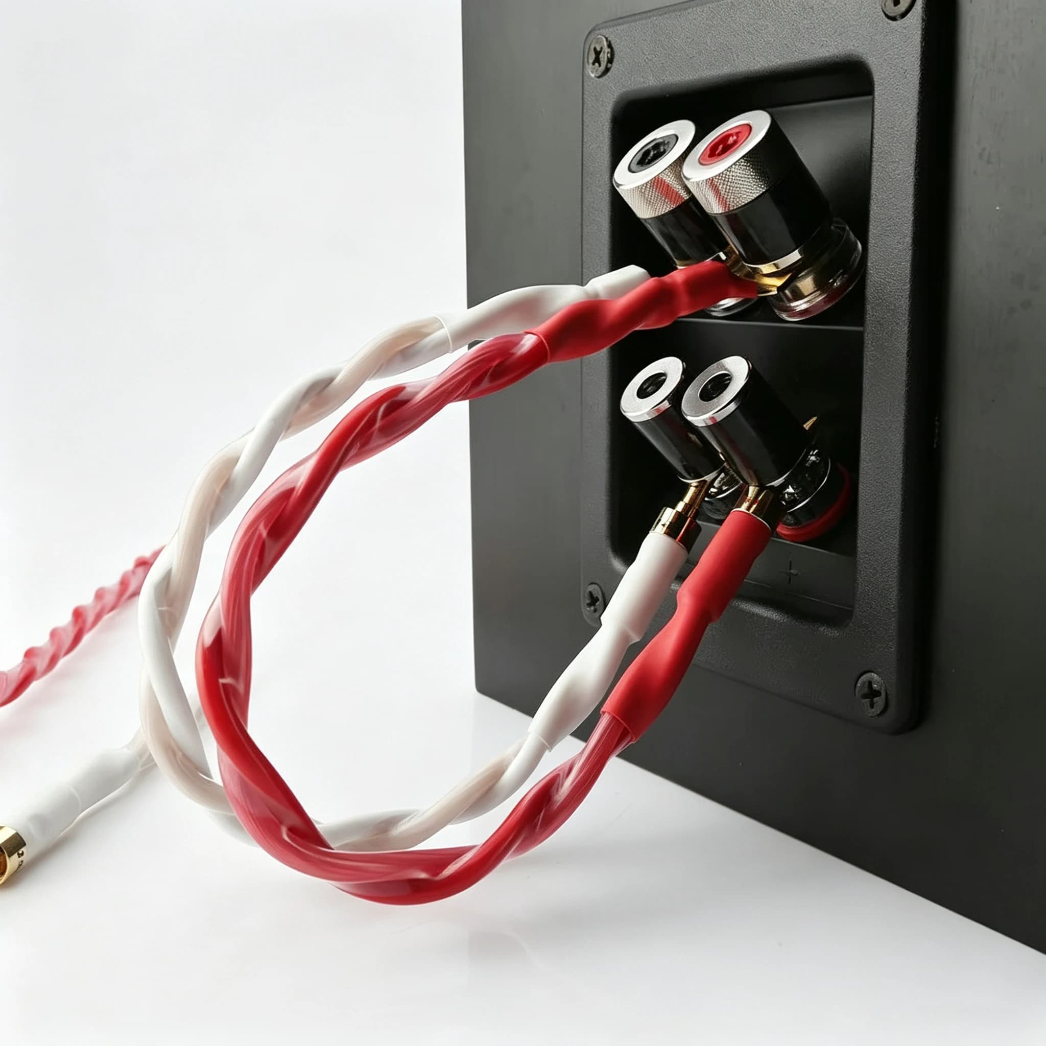 Câble audio HiFi 4 pièces pour haut-parleur Bridge/Jumper, (2,8 mm2 x4), bornes Banana Spade(Y)