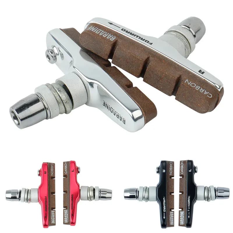 Chaussures de frein de roue en fibre de carbone, réduction du bruit remplaçable, roue de vélo de route, pince en V, plaquette de frein adaptée au vélo pliable