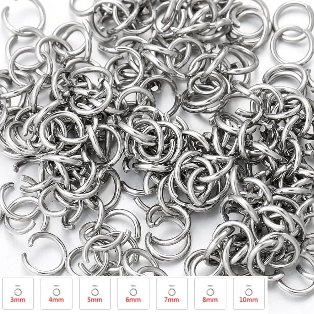 Anneaux de saut ouverts en acier inoxydable, 200 pièces, 3/4/5/6/8mm, pour la fabrication de bijoux, fournitures, connecteurs d'anneaux fendus pour bricolage, résultats de bijoux