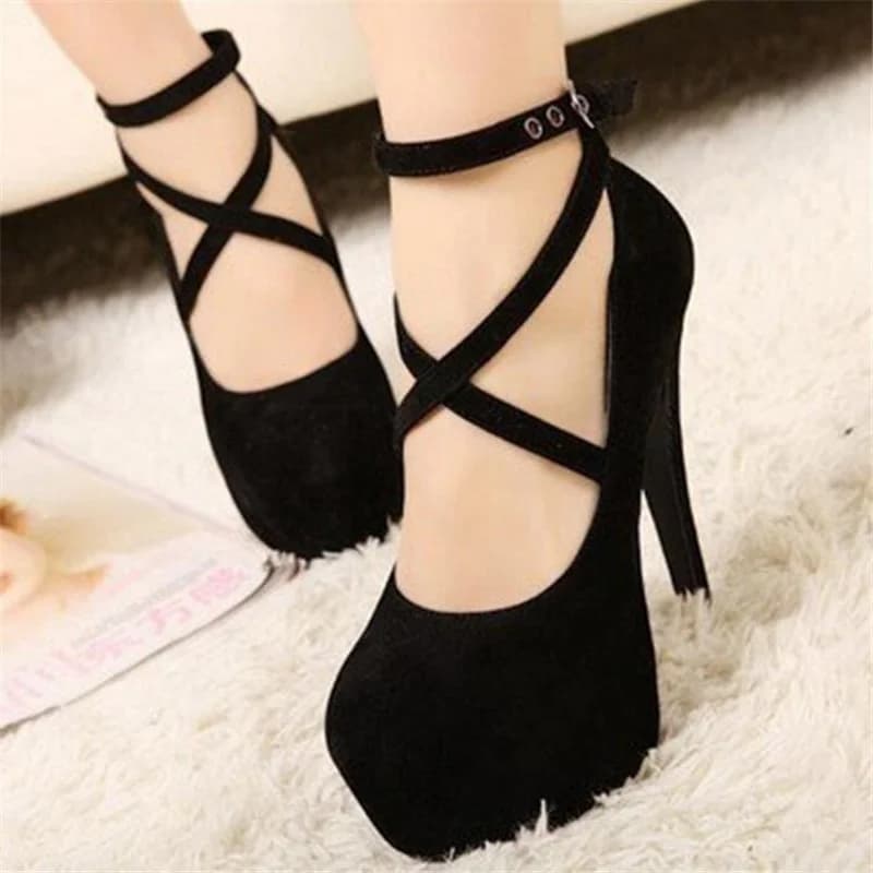 chaussure de luxe chaussure femme talon compensé talon compensé femme luxury Comemore – escarpins à talons aiguilles Super hauts pour femmes, sandales de soirée à plateforme, bretelles croisées, à la