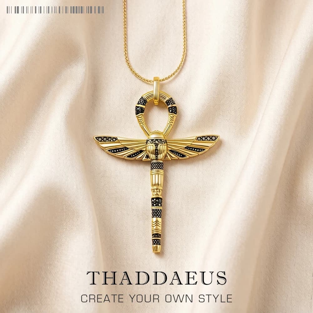 Collier croix de vie Ankh avec scarabée, Bijoux fins d'été 2021, flambant neuf, Europe, Bijoux en argent Sterling 925, cadeau pour femmes et hommes