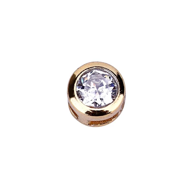 Perles de haricot diamantées rondes en argent regardé 925 micro-incrusté, matériel de bricolage fait à la main, bracelet, accessoires de collier