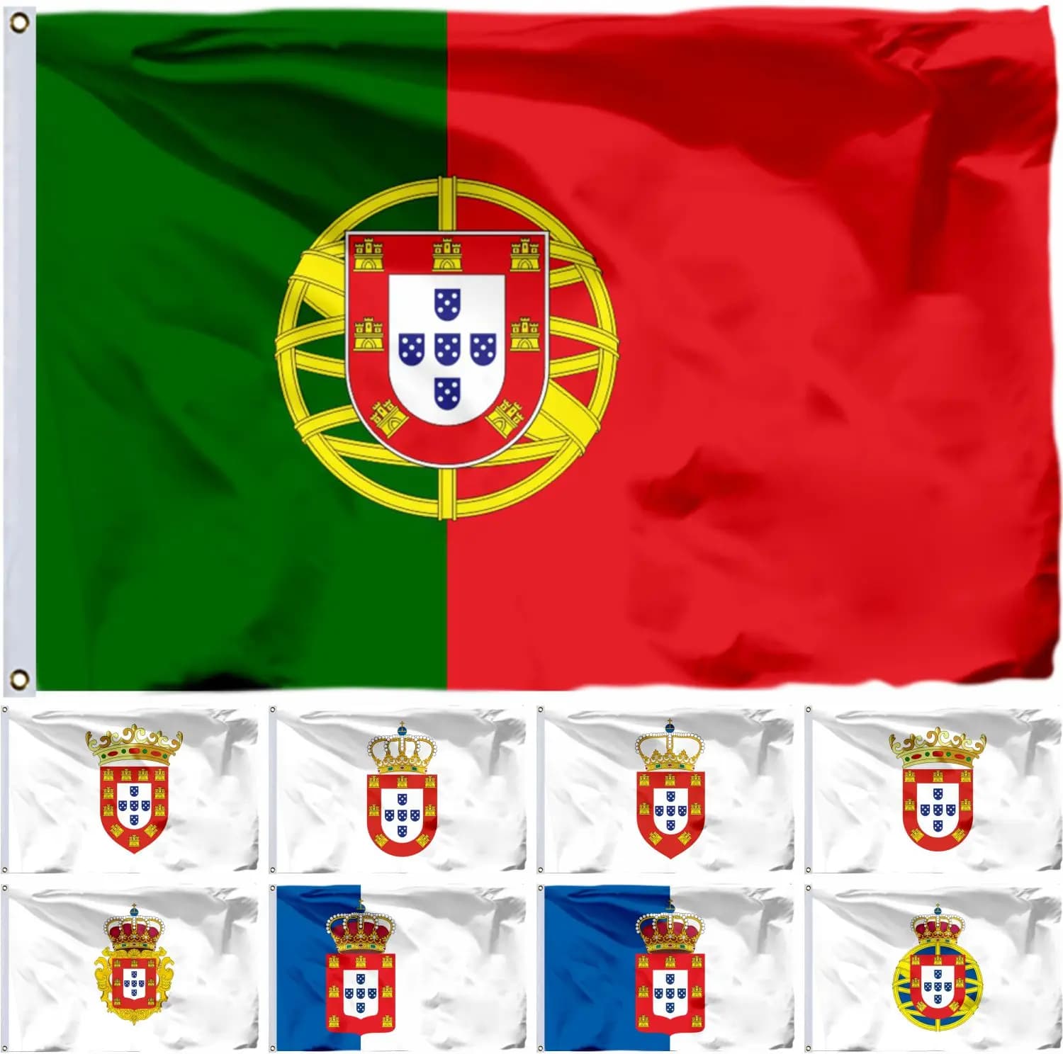 Drapeau du Portugal, histoire 1830, choix de tailles : 21X14CM/2X3ft/3X5ft/45X30CM/30X20CM ou personnalisé, bannière de haute qualité à double couture
