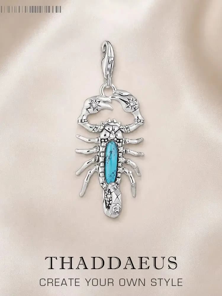 Pendentif européen en argent Sterling 925, breloques en forme de Scorpion, accessoires de bijoux, cadeau pour femmes et hommes