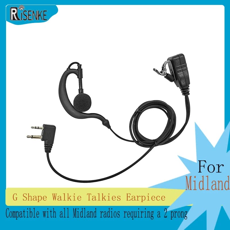 RISENKE-Oreillette mains libres en forme de G, kit audio, interphone Xt60, casque G9, G9 Pro, écouteurs PPT pour talkies-walperforés Midland
