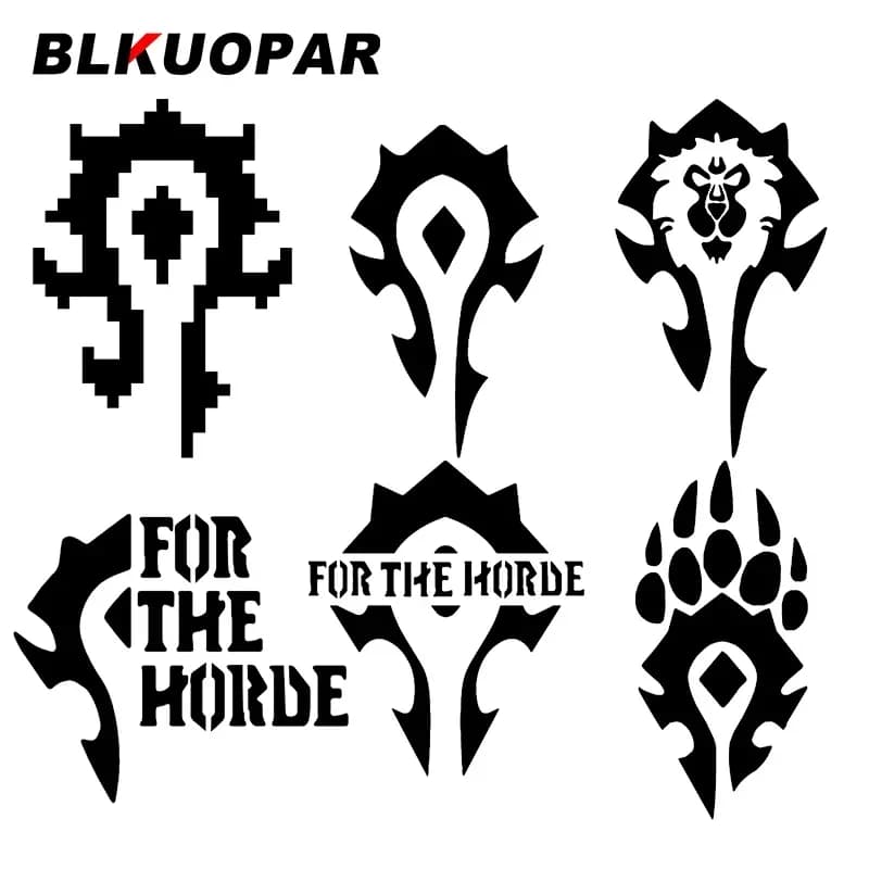 BLKUOPAR-Autocollants de voiture World of Warcraft Horde, décalcomanies imperméables à la mode, décor de véhicule de planche à roulettes, style de voiture bricolage