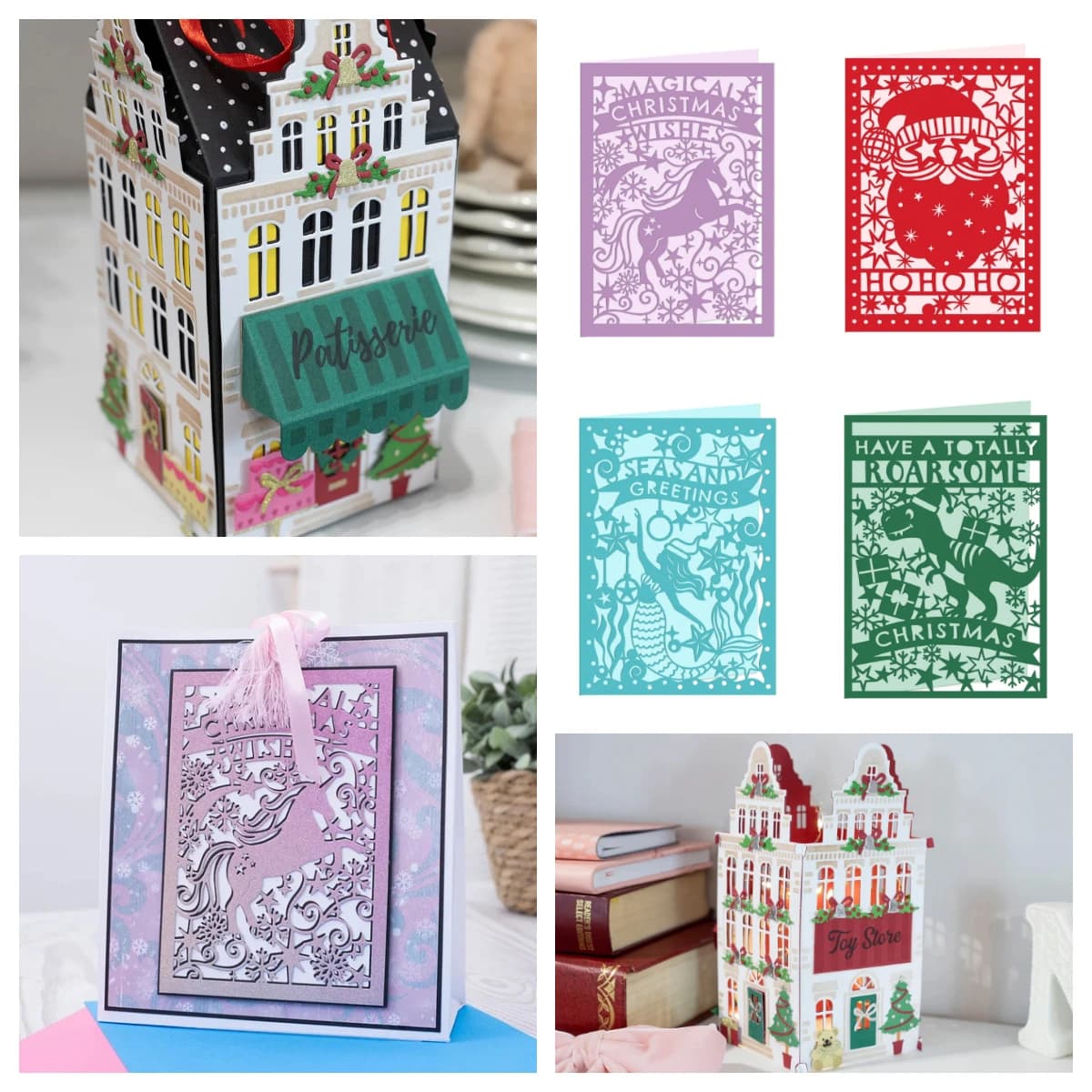 Matrices de découpe en métal licorne de Noël magique, pour scrapbooking, journal intime, cartes de vœux, décorations de cadres photo, gaufrage, nouveauté 2026