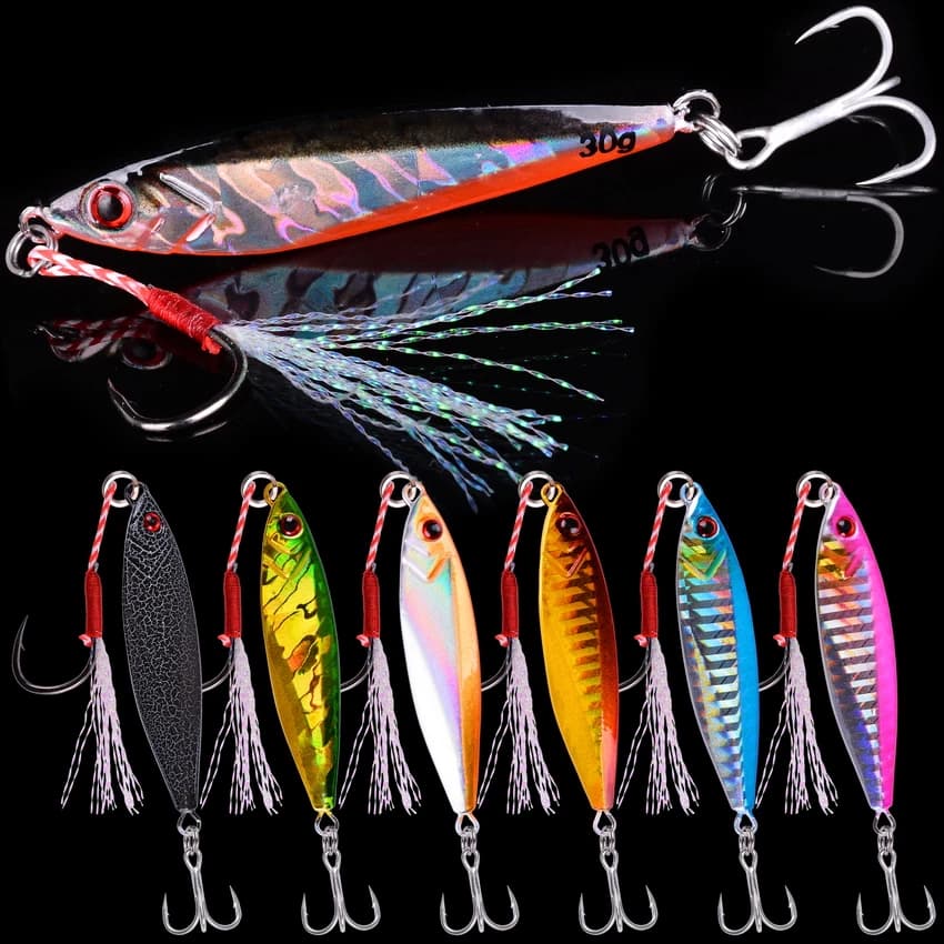 Leurre de pêche en métal à longue coulée, gabarits en métal léger, appâts de cuillère, bon pour la pêche en eau salée, 14g, 21g, 30g