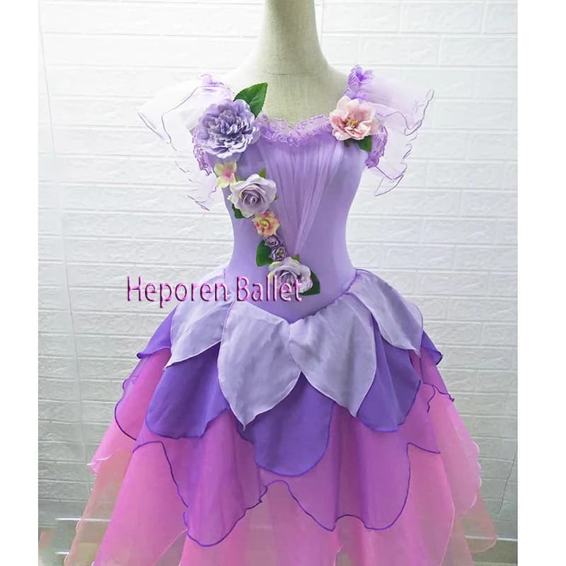 Tutu de Cendrillon sur mesure, Vêtements de danse de ballet Orange pour la Valse des Fleurs, Costumes de Fée Casse-Noisette, Tenues de Ballerine