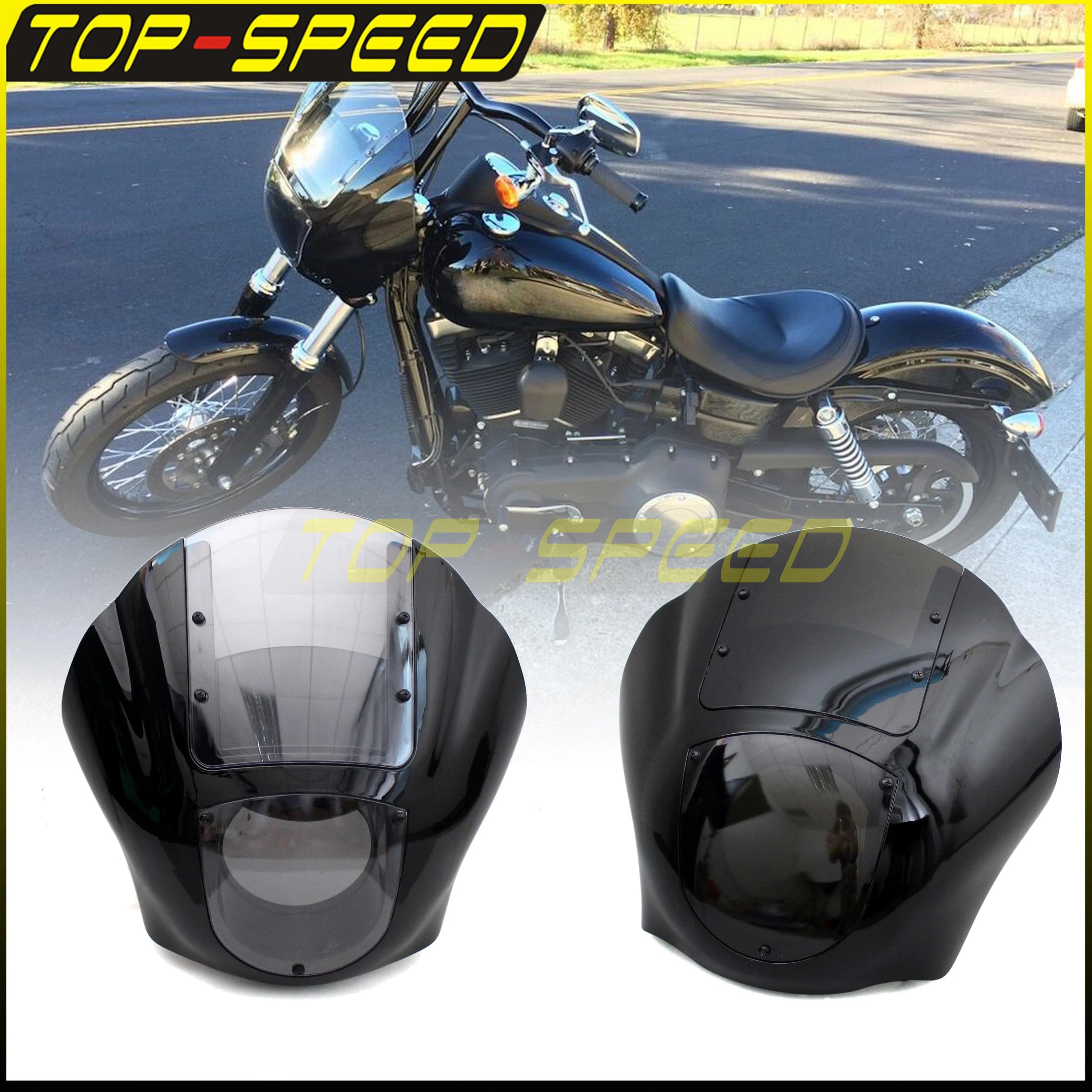 Pour Harley Dyna Sportster FXD Street Bob quartier carénage Club Style classique personnalisé phare carénage avant lampe masque XL