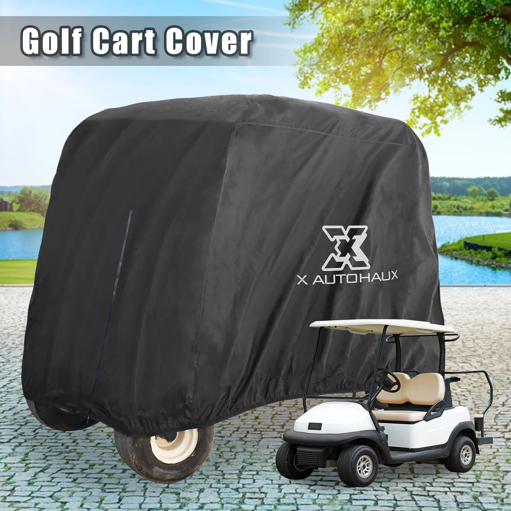 X Autohaux-Juste de protection étanche pour voiturette de golf 400D, résistante au soleil et à la poussière, accessoire pour 2 ou 4 passagers