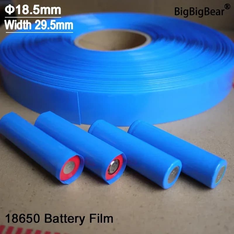 25 à 1000 pièces de gaines thermorétractables en PVC pour batteries LiPo 18650, pré-découpées, largeur 29,5 mm x 72 mm, film isolant de protection