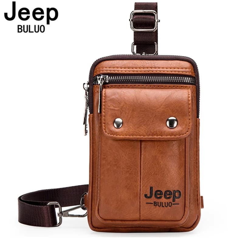 Sac bandoulière multifonction JEEP BULUO pour homme – Sac de jambe et de taille tendance, décontracté et cool, mini format