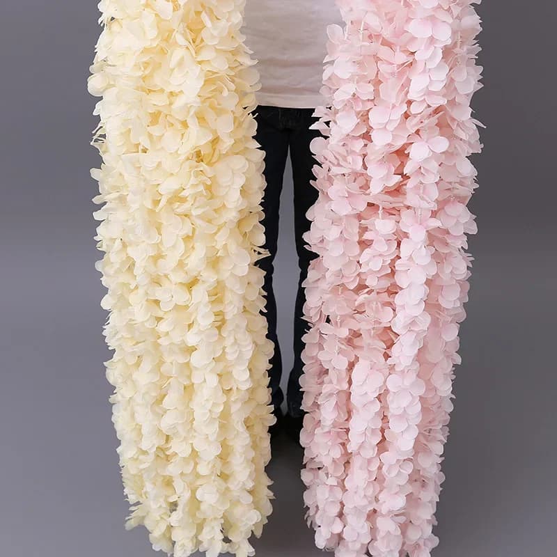 Guirxiété de glycine artificielle pour salle de mariage, vigne d'hortensia, décoration de fond de mariage, fleurs de plafond, 10 pièces par lot