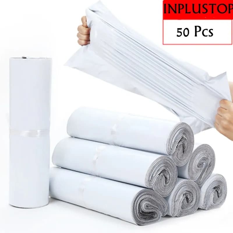 INPLUSTOP Ploy sacs d'expédition Opaque PE plastique Express enveloppe stockage couleur blanche sacs d'expédition auto-adhésif joint sac de courrier