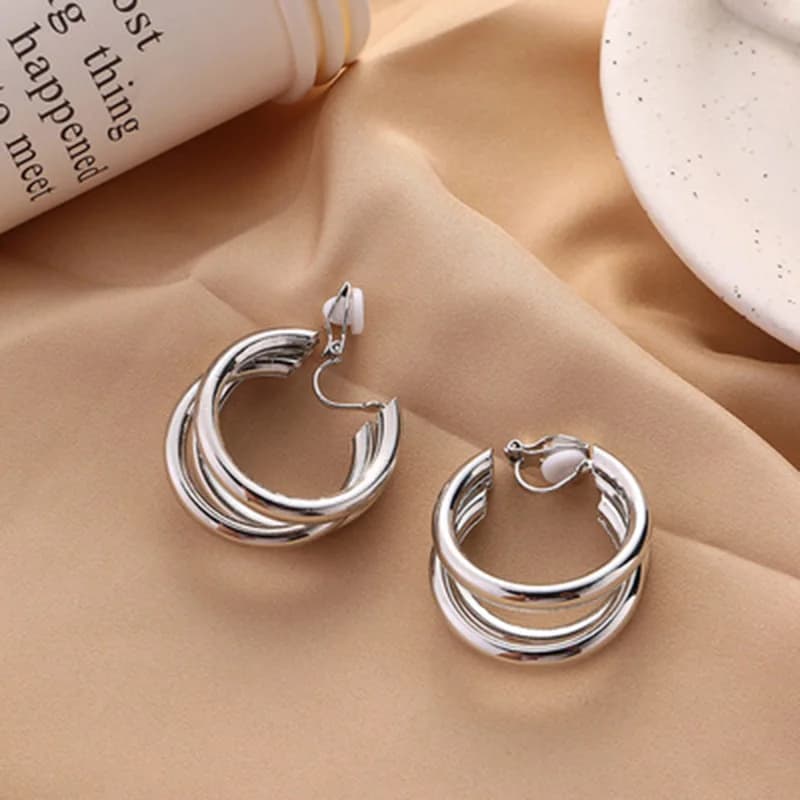 Boucles d'oreilles à Clip rond géométrique pour femmes, Clips d'oreille ronds Non percés, bijoux Punk Vintage