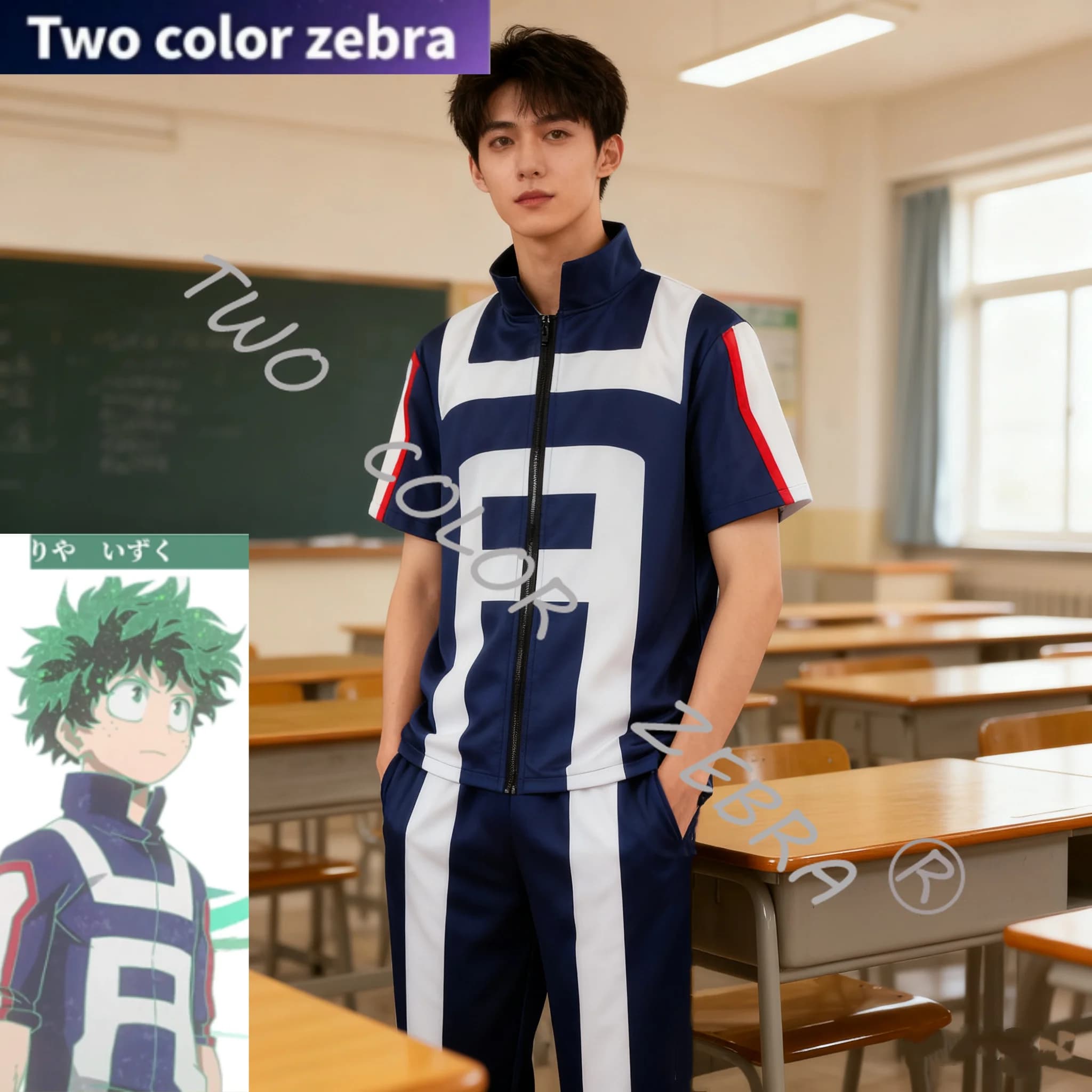 Costume de Cosplay Anime My Hero Academia pour hommes et femmes, Costume de Sport scolaire, uniforme, T-shirt, pantalon, vêtements de gymnastique, ensemble complet