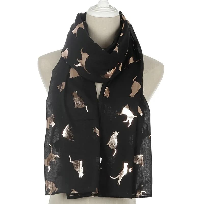 Foulard de mode pour femme, foulard en coton, imprimé de timbres dorés, châle, accessoire de sport, anti-poussière