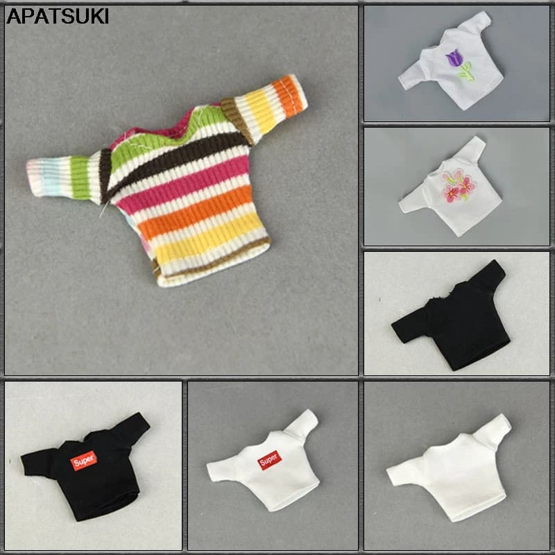 Haut court à la mode pour poupée Barbie, vêtements, tenues pour poupées Blythe, accessoires, BJD, maison de poupée, jouets DIY pour enfants, 1/6