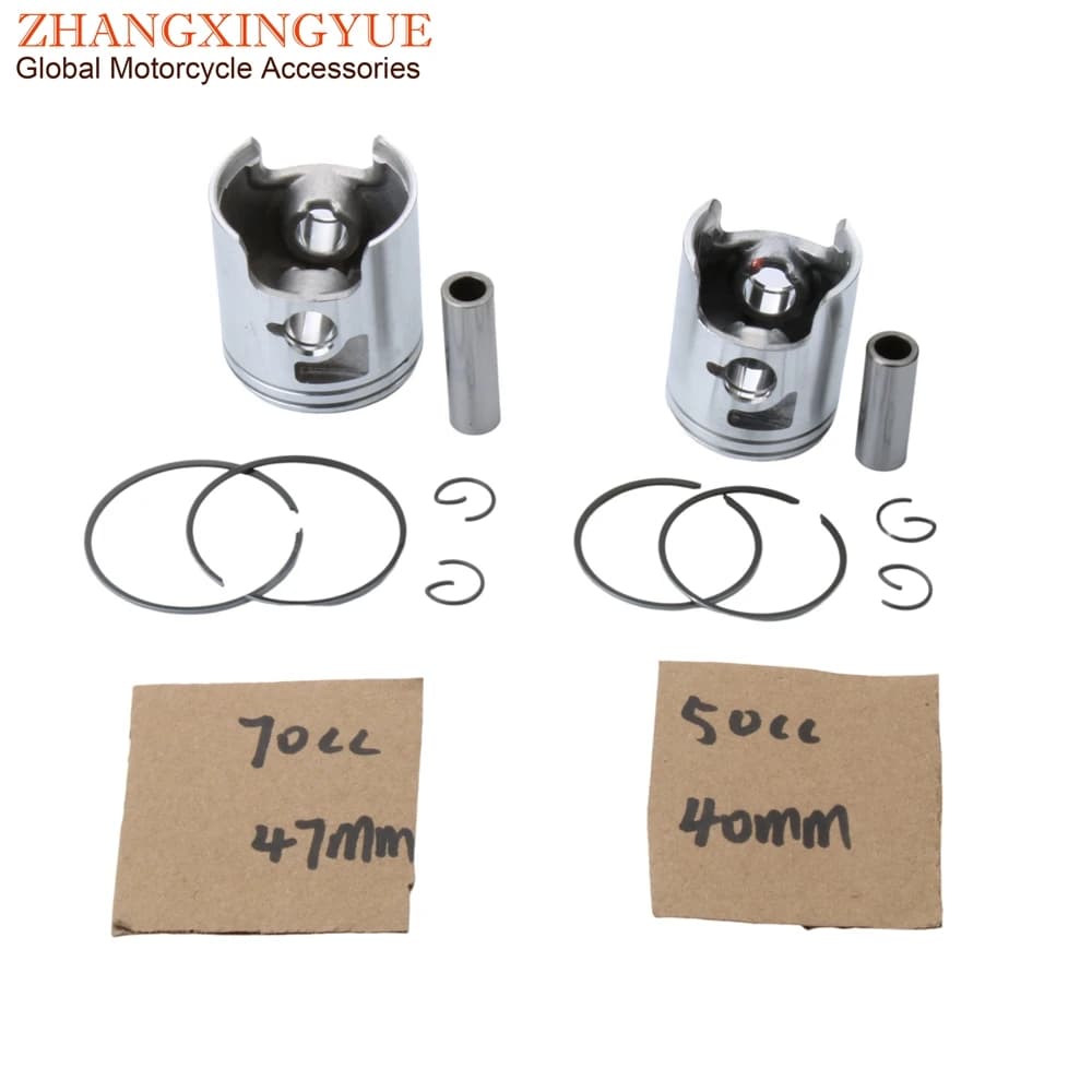 Kit de piston pour Derbi GPR Racing, moto 2 temps, Senda R, SM, DRD, X-Treme 50, 40mm, 47mm, D50B0, 50cc, 70cc