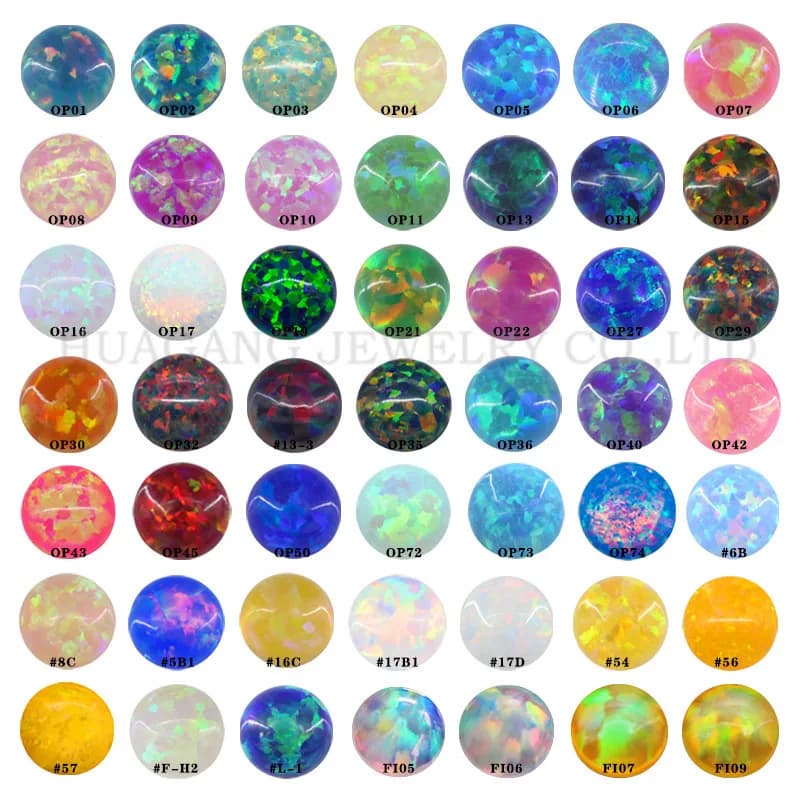 Cabochon rond en pierre d'opale de feu, pierre précieuse créée en laboratoire pour matiques, boucles d'oreilles, colliers de la présidence, bijoux personnalisés, 10mm