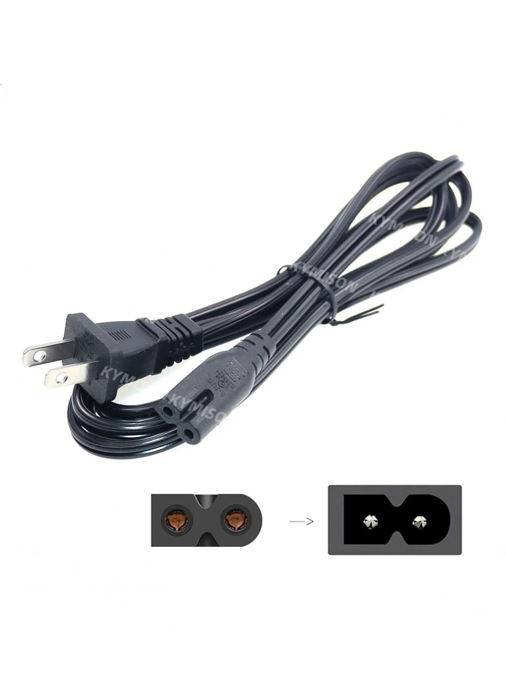 18AWG Universal Wall Cable US NEMA-1-15P à IEC320 C7 AC Power rette Compatible avec Vizio E-M-Series HDTV,Sharp,Smart LED TV