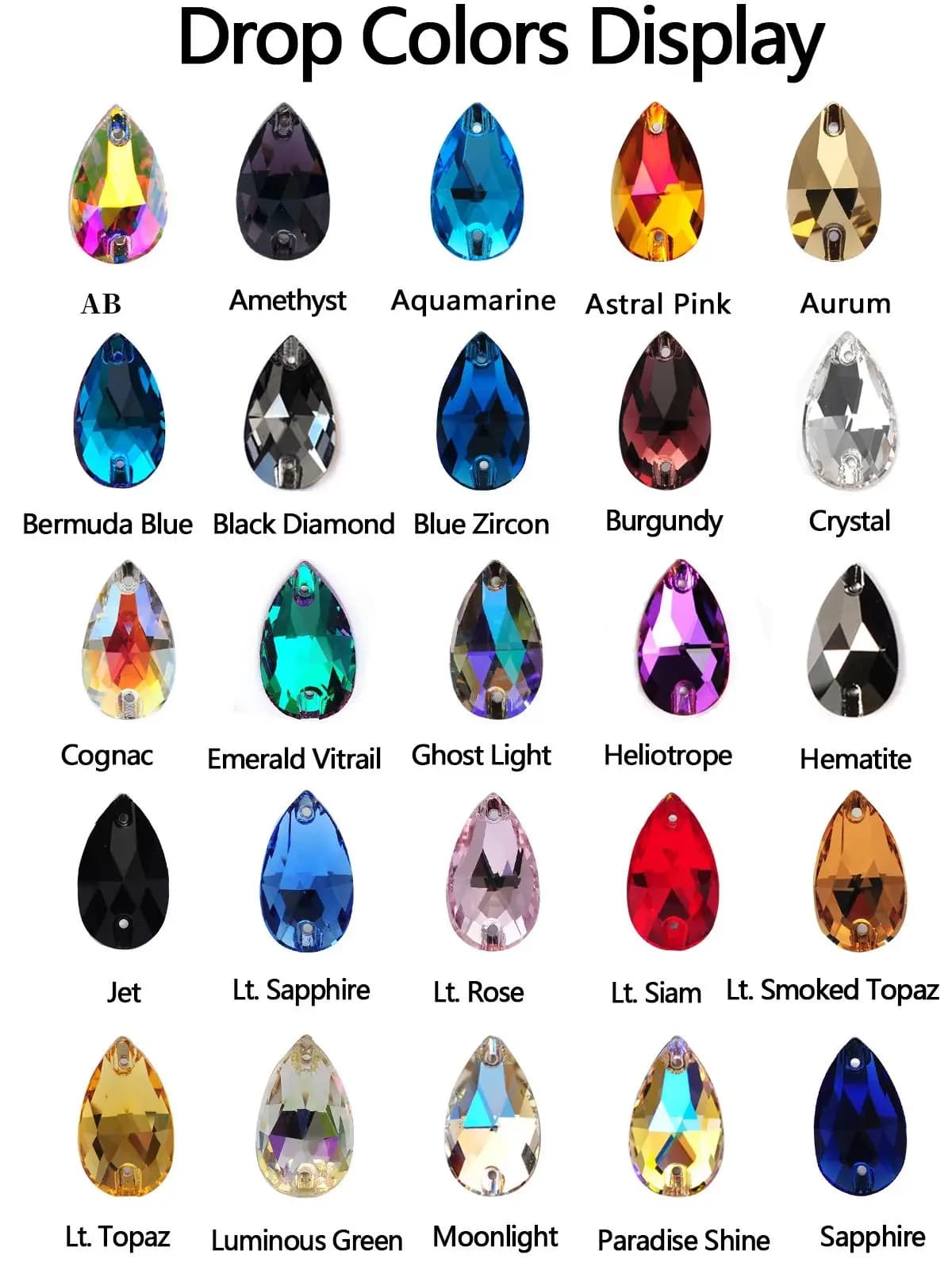 Pubrilex-Strass Cousus en Verre à Dos pio, Différentes Couleurs, Artisanat, Conception de Robe de Phtaline, 3230