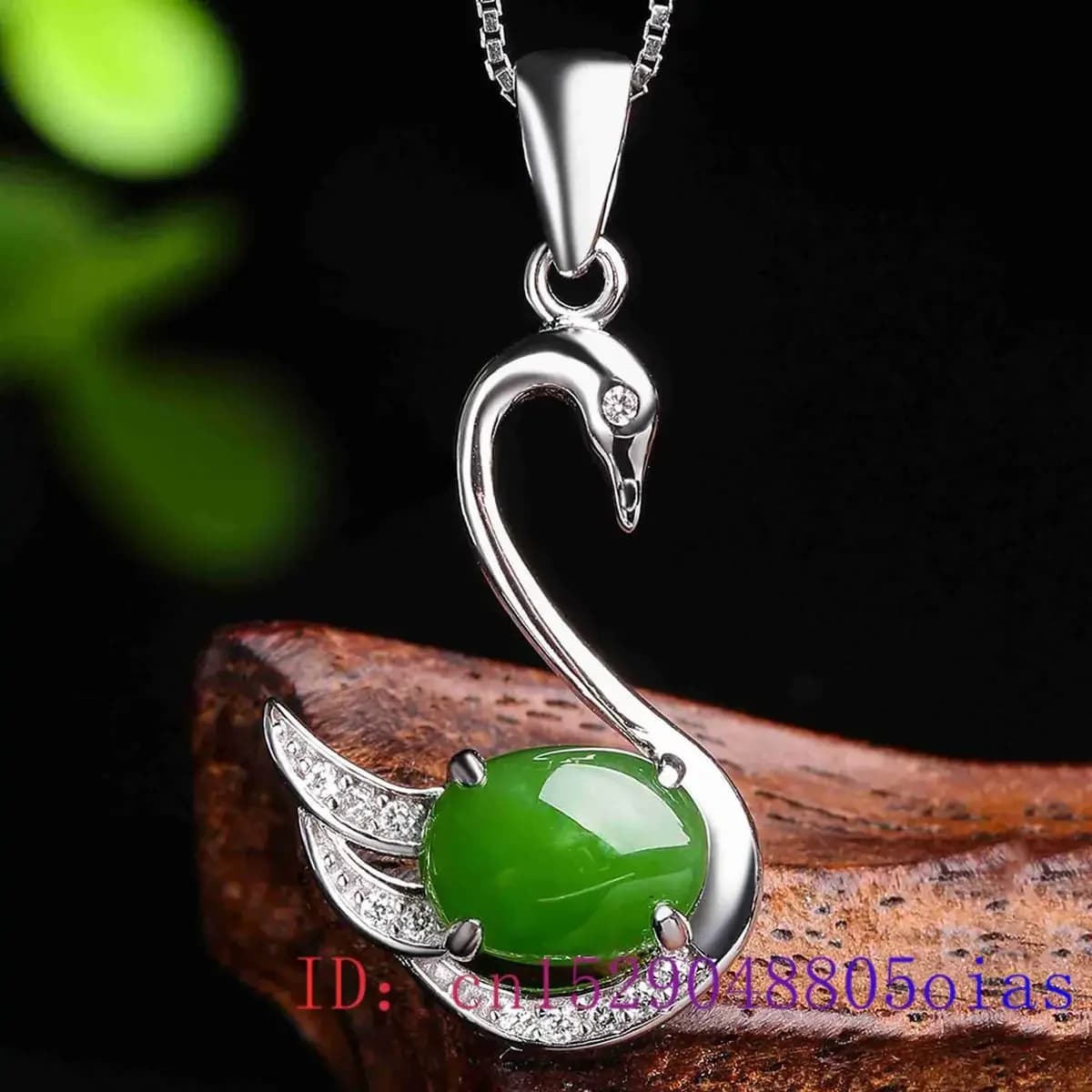 Pendentif cygne en Jade, pierres précieuses, bijoux cadeaux, breloque en Zircon, calcédoine, collier porte-bonheur, amulette naturelle, cristal chinois