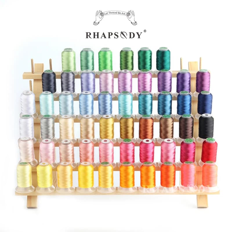 Fil à coudre en polyester pour broderie à la machine, mini cône, passe-temps domestique, qualité supérieure, 60 couleurs différentes, 40WT, 120D, 2, 500 mètres