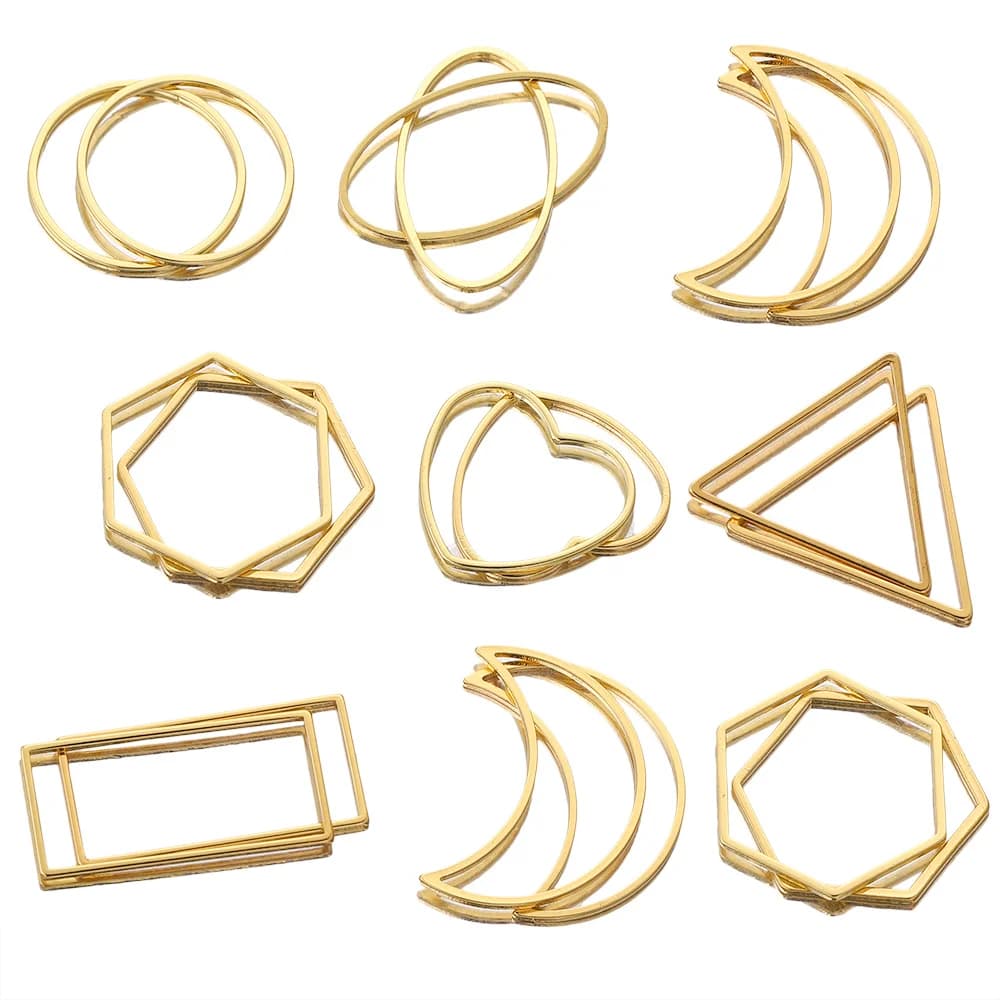 10 pièces Lot or acier inoxydable lune boucles d'oreilles faisant des fournitures lunette boucle d'oreille breloques connecteurs pour bijoux à bricoler soi-même résultats en vrac