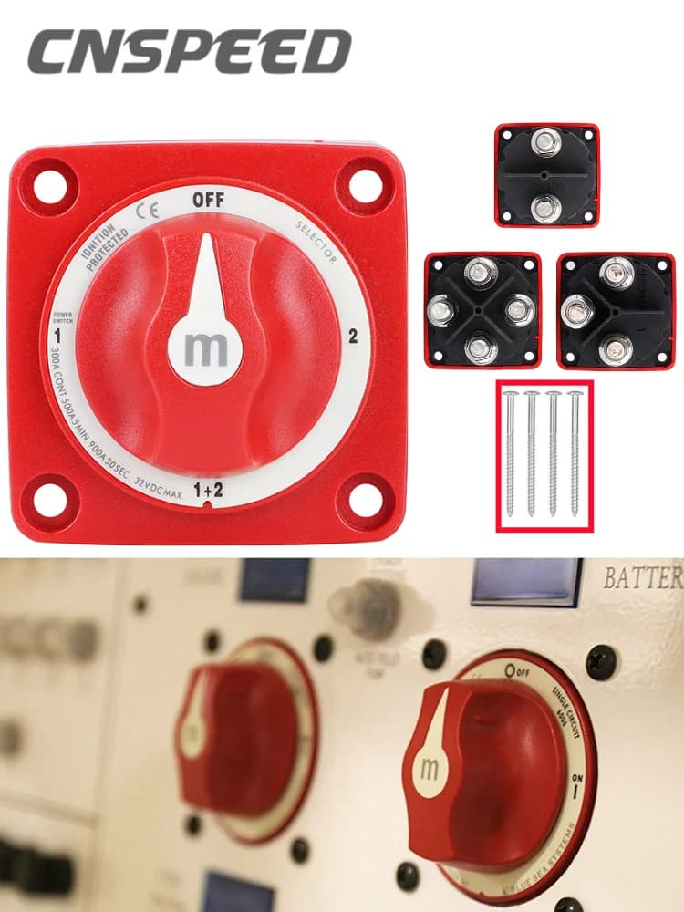 Coupeur de commutateur de masse de batterie 2 3 4 positions, simple et double pour panneau de commande de puissance de bateau RV 12-48V 100-300A, isolateur déconnexion rotatif