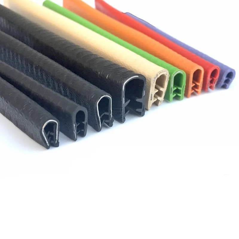 Bandes d'étanchéité en caoutchouc en forme de U pour la protection des portes de voiture, bords en acier inoxydable, bandes de sécurité anti-poussière, 1m