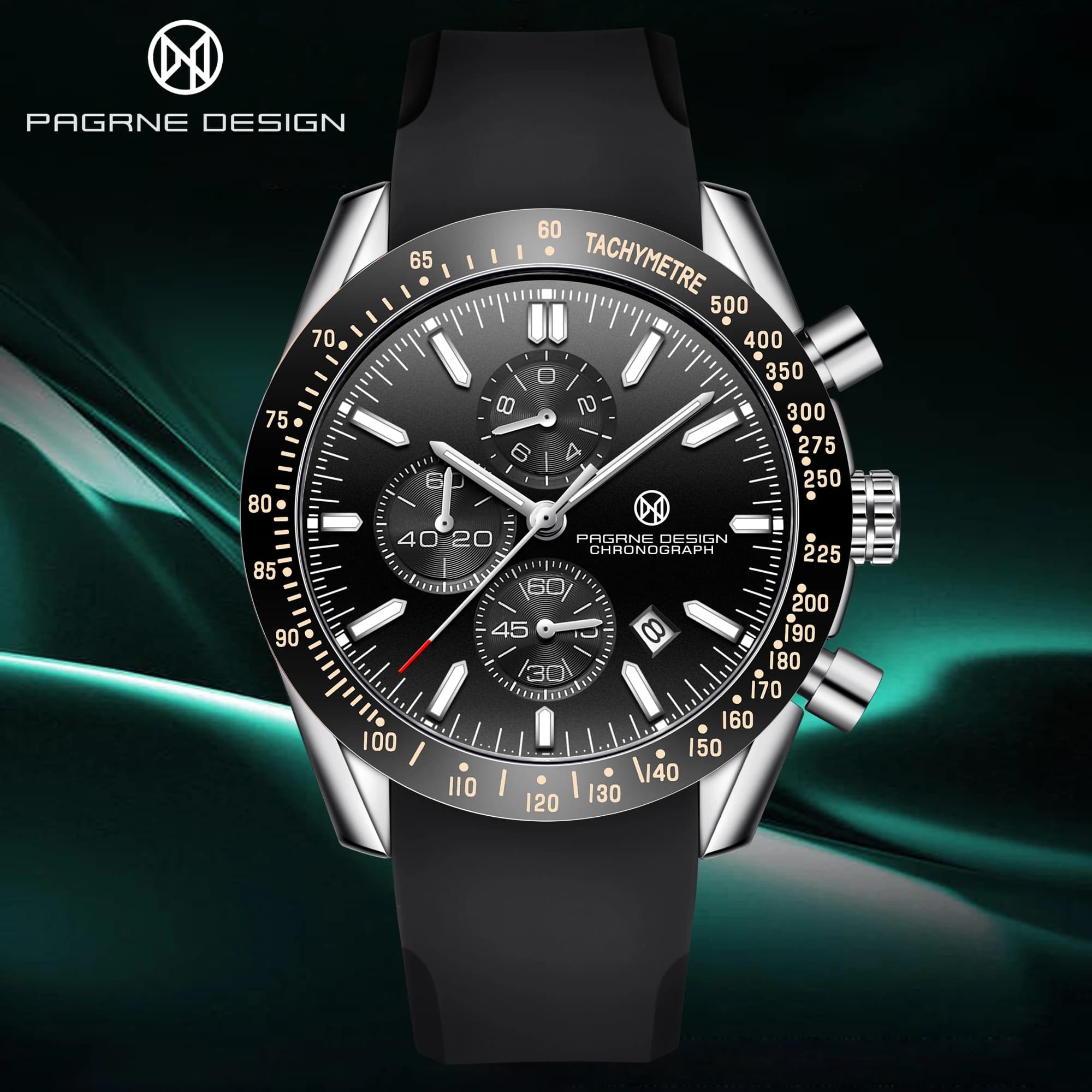 PAGANI DESIGN Nouvelle montre à quartz pour homme de 45 mm, bracelet en caoutchouc, montre de luxe pour homme, mode décontractée, sport, horloge masculine, Relogio Masculino