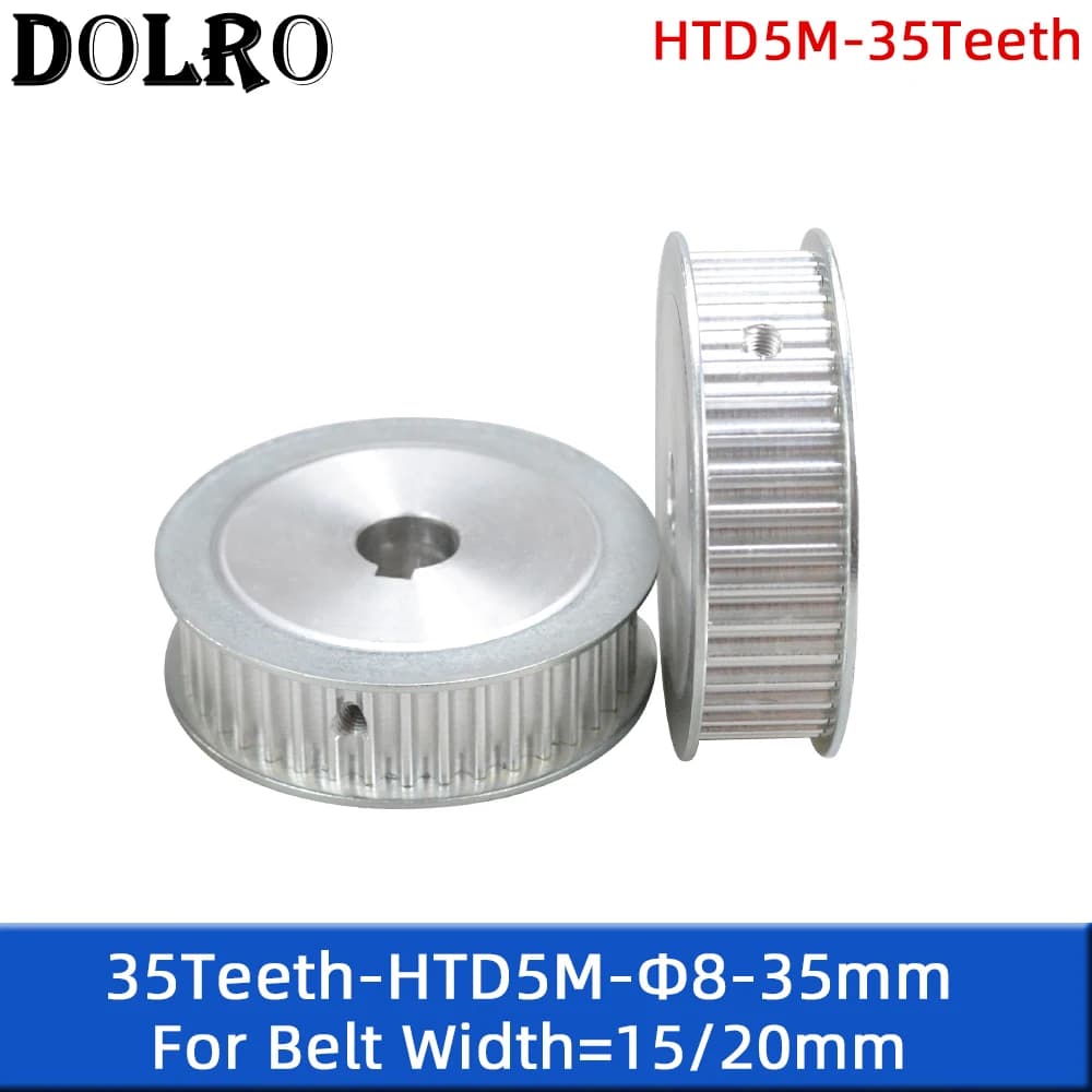 Poulie de Synchronisation HTD 5M, 35 Dents, Alésage 8/10/12/12 engrenage de roue HTD5M, largeur de 15mm, 7/14/15/16/17/18/19/20/22/24/25mm, 35 T