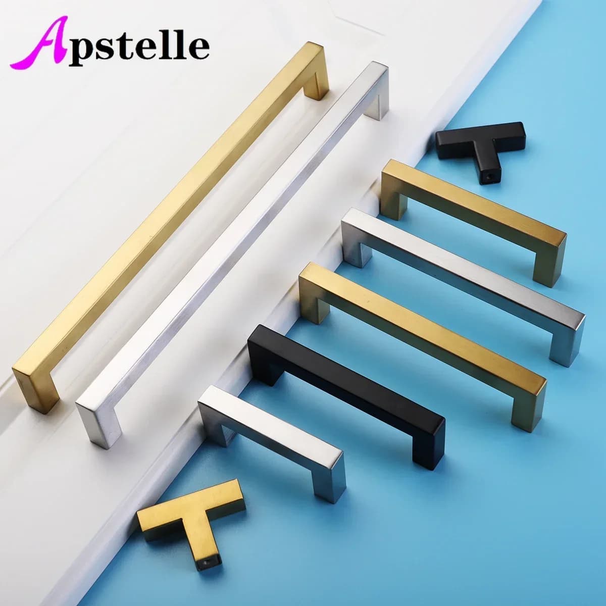 Apstelle 1-15 pouces poignée d'armoire en acier inoxydable pour armoires tiroirs coiffeuse cuisine Style euro meubles poignée d'armoire