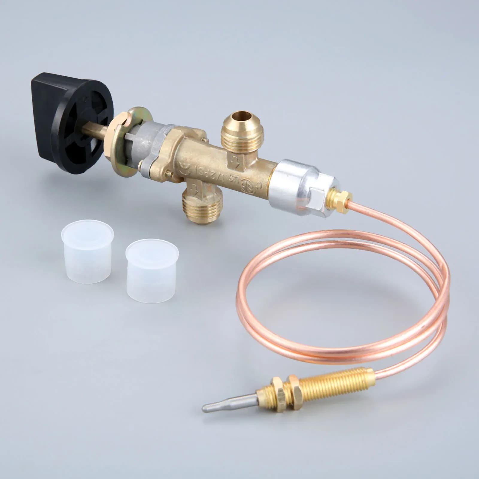 Vanne de commande de foyer pour gril à gaz, foyer, thermocouple avec interrupteur à bouton, tête filetée M8 x 1, 600mm